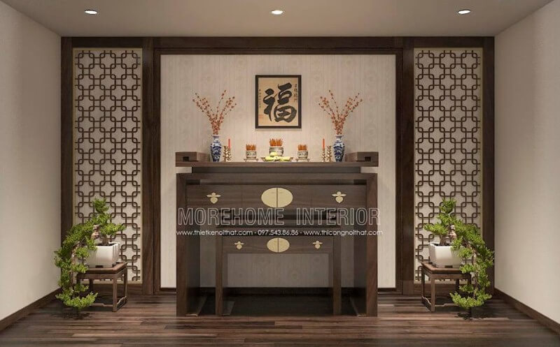 Thiết kế nội thất phòng thờ hiện đại đẹp sang trọng cho chung cư cao cấp, nhà phố, biệt thự. Thiết kế chung cư