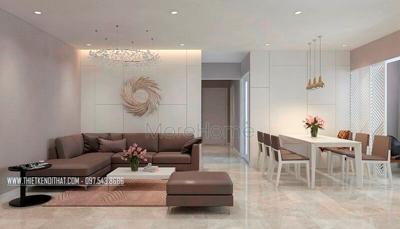Mẫu sofa phòng khách chung cư bọc da đẹp sang trọng và đẳng cấp Mẫu nội thất chung cư hiện đại đẹp