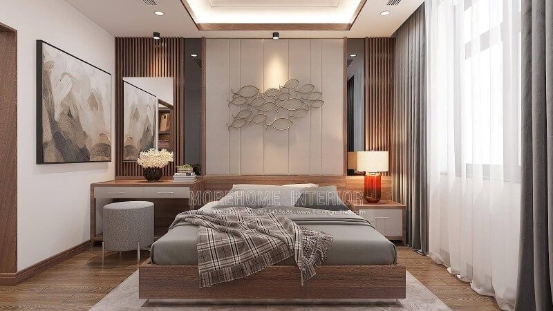 Nếu bạn đang cần tham khảo mẫu thiết kế nội thất phòng ngủ dành cho con trai đang độ tuổi mới lớn thì mẫu phòng ngủ tại biệt thự Vinhomes Imperia Hải Phòng được thiết kế bởi kts Morehome đáng để bạn tham khảo.