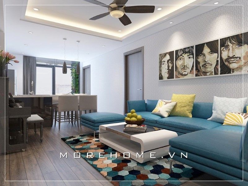 Mẫu thiết kế không gian phòng khách chung cư ấn tượng mang xu hướng đón đầu của năm.